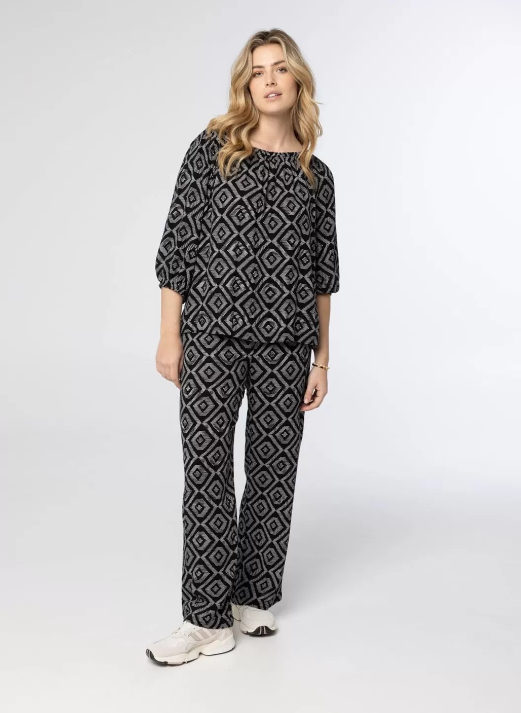 Broeken & Leggings-Norah Witte Pantalon Zwart