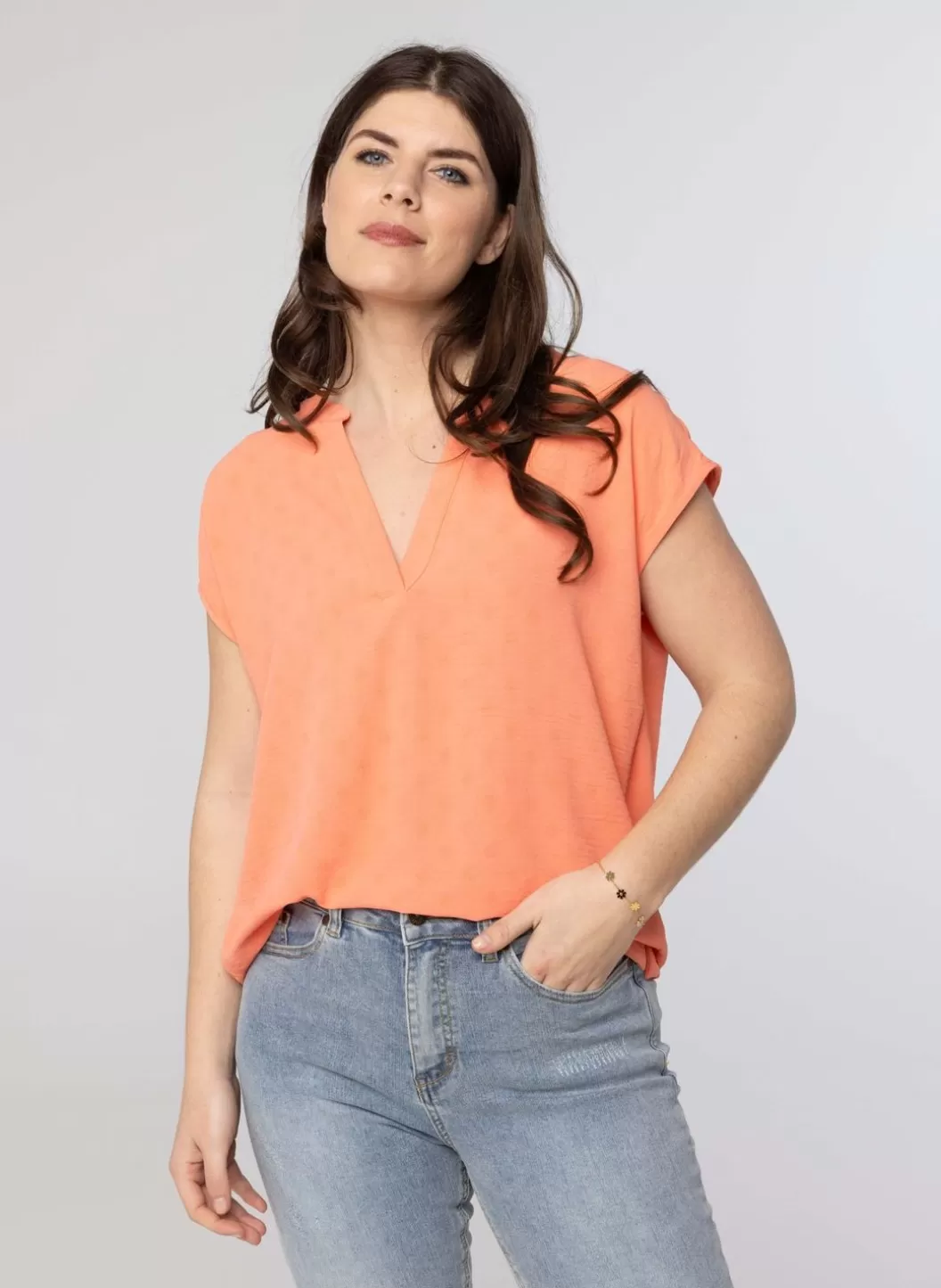 Blouses-Norah Zalm Blouse Roze