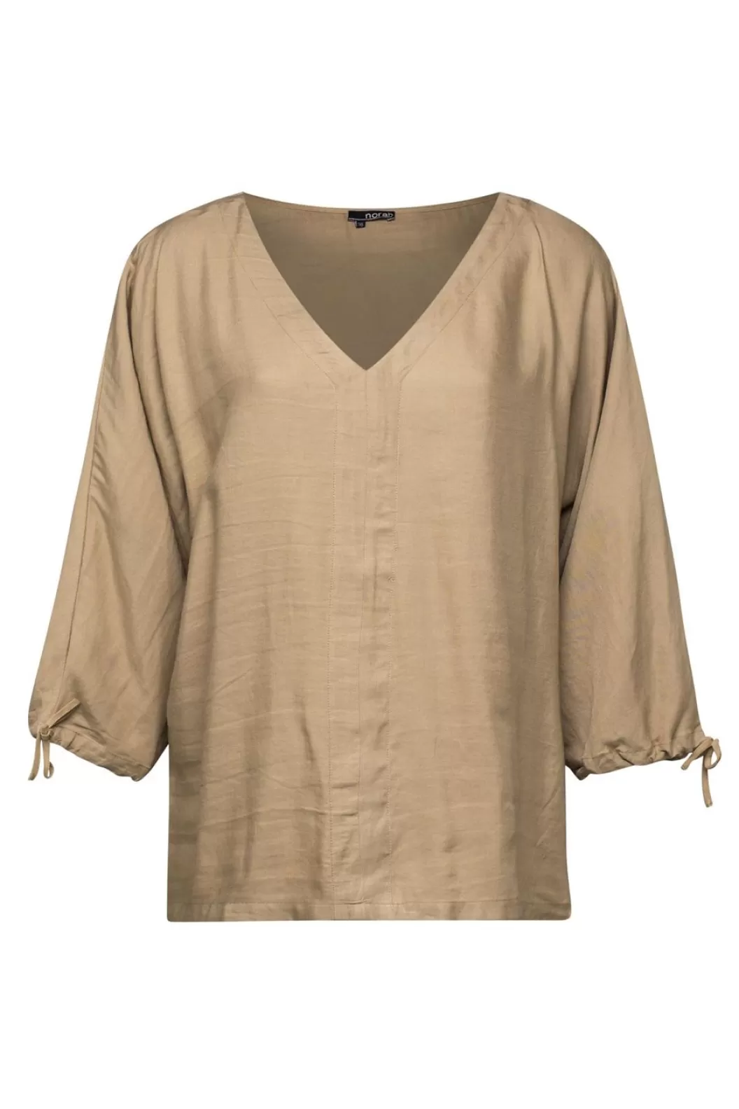 Blouses-Norah Zandkleurige Blouse Linnen Beige