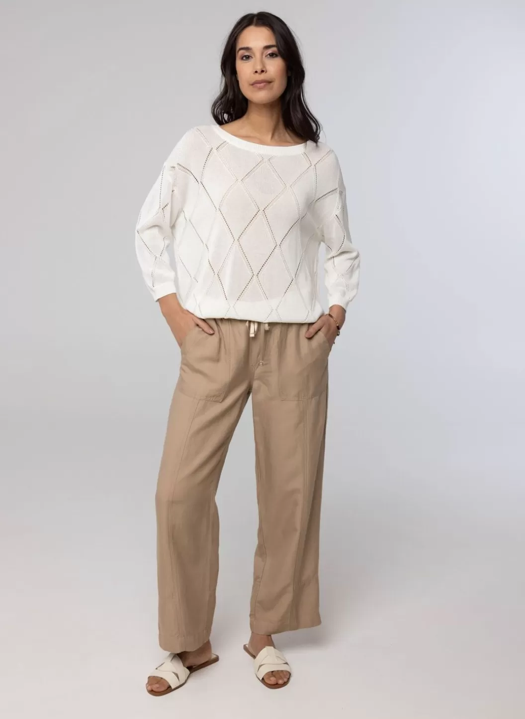 Broeken & Leggings-Norah Zandkleurige Broek Beige